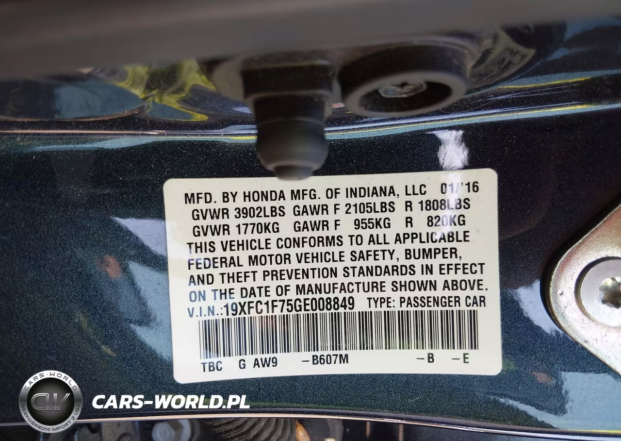 2016 Honda Civic Ex-L VIN:19XFC1F75GE008849 - 9