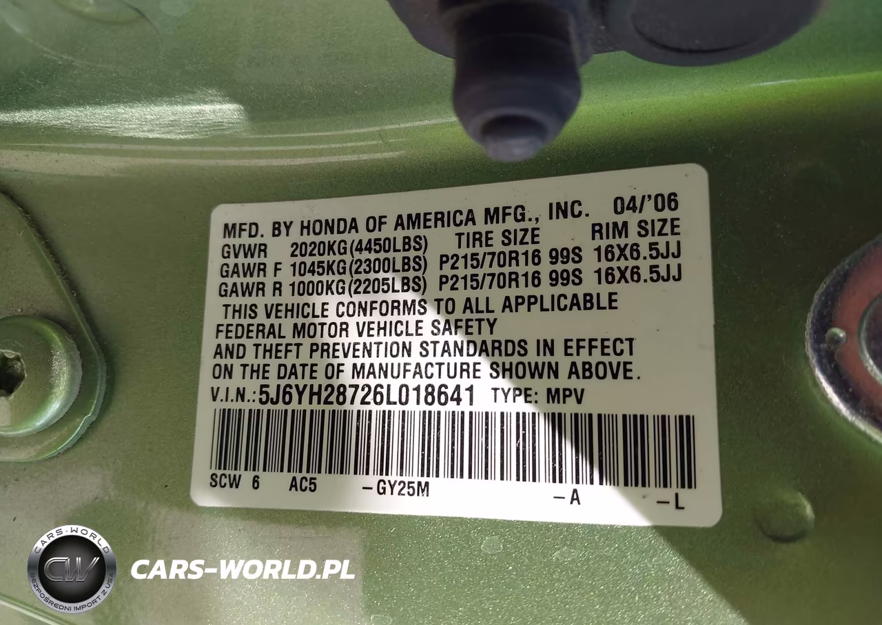 2006 Honda Element Ex-P VIN:5J6YH28726L018641 - 9
