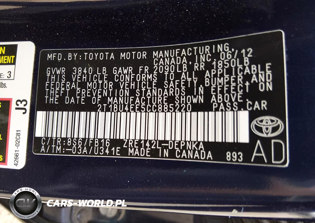 2012 Toyota Corolla Le VIN:2T1BU4EE5CC885220 - 9