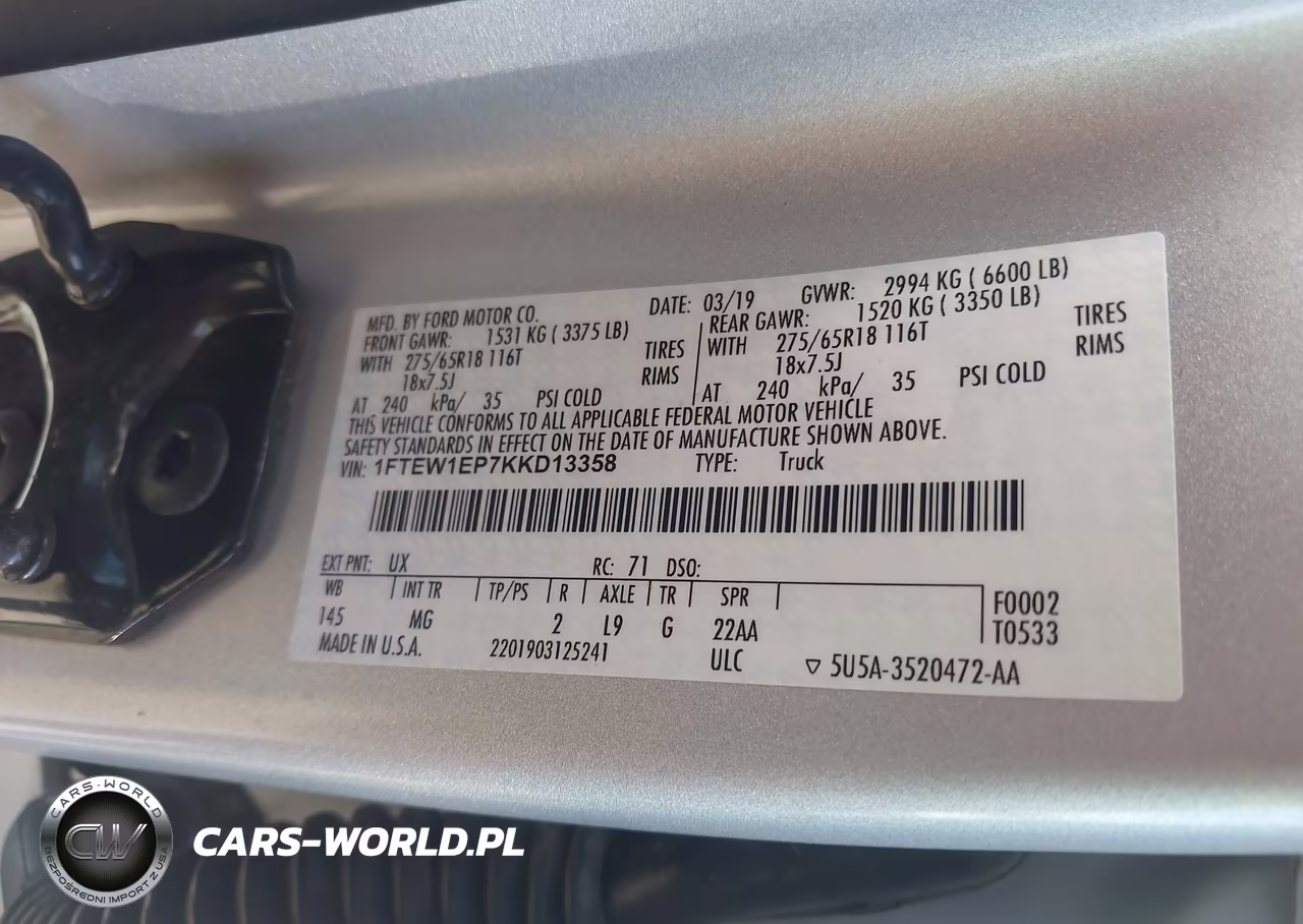 2019 Ford F-150 Xlt VIN:1FTEW1EP7KKD13358 - 9