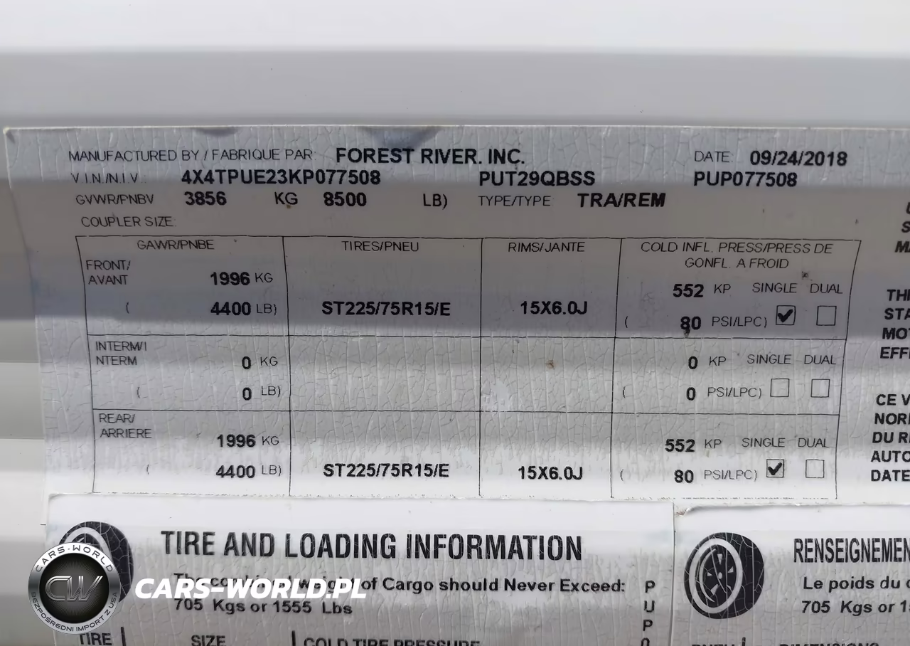 2019 Forest River Puma 29Qbss VIN:4X4TPUE23KP077508 - 9