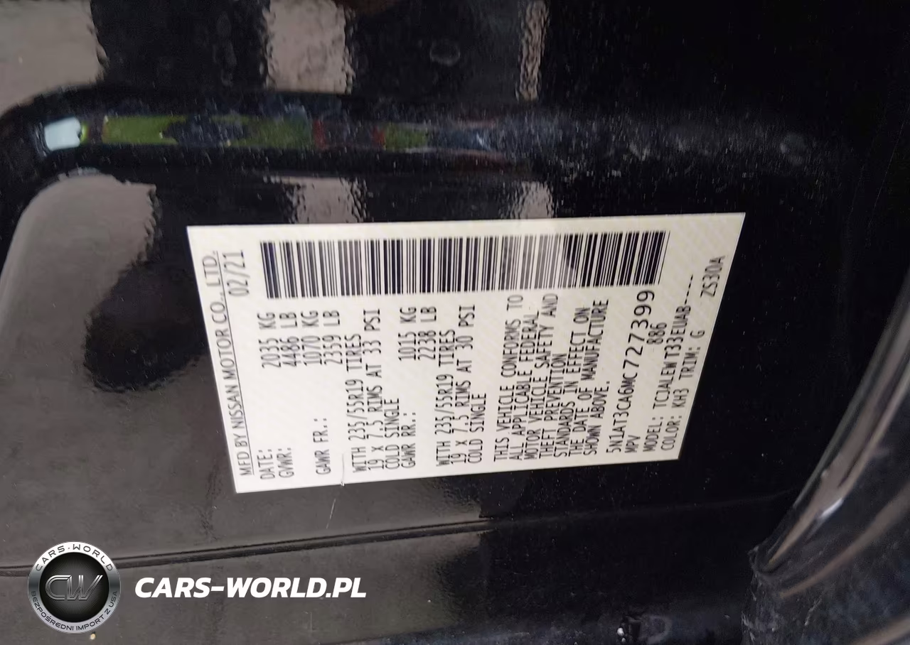 2021 Nissan Rogue Sl Fwd VIN:5N1AT3CA6MC727399 - 9