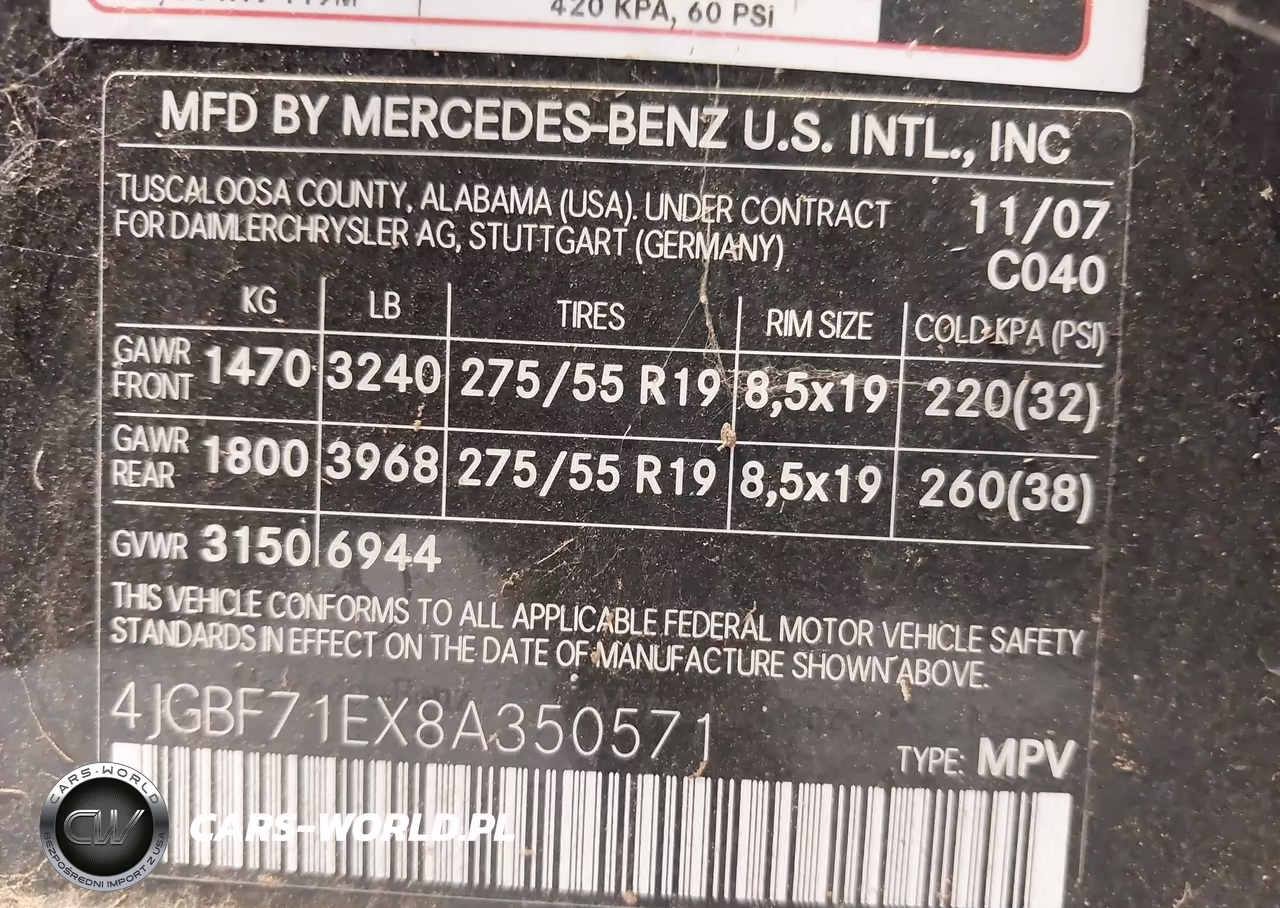 2008 Mercedes-Benz Gl 450 4Matic VIN:4JGBF71EX8A350571 - 9