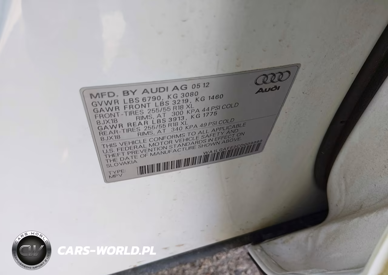2012 Audi Q7 3.0T Premium VIN:WA1LGAFE2CD009999 - 9