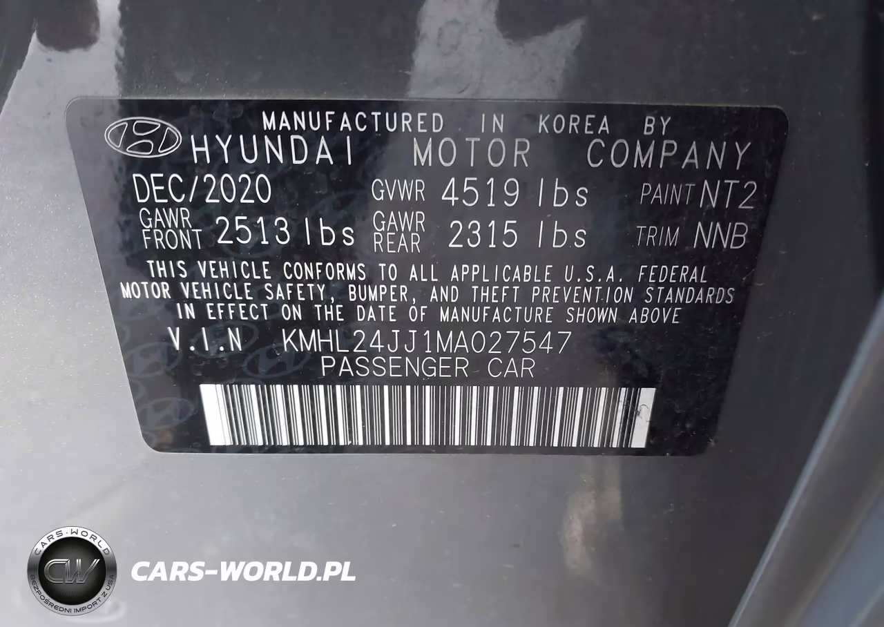 2021 Hyundai Sonata Blue VIN:KMHL24JJ1MA027547 - 9