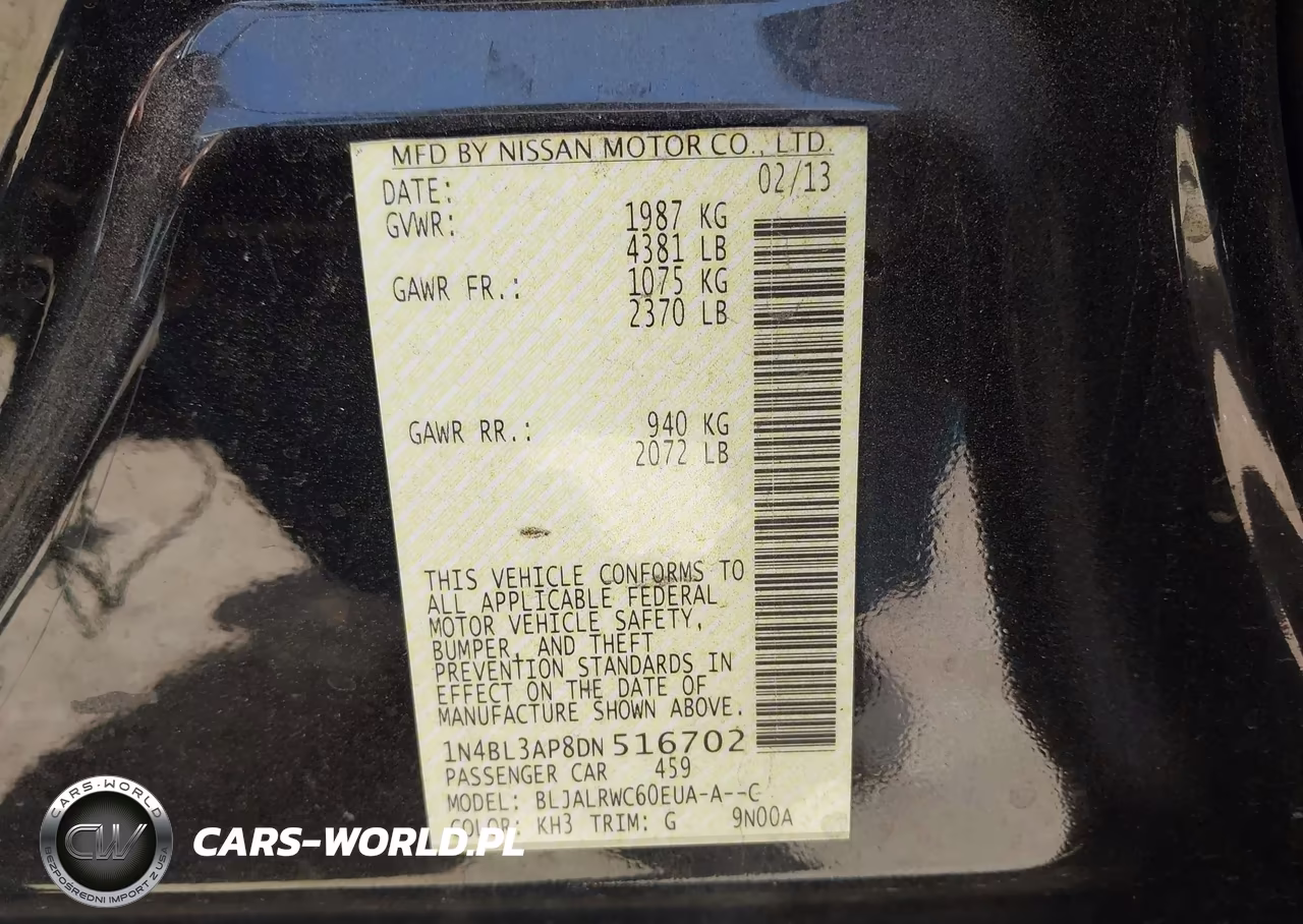 2013 Nissan Altima 3.5 S VIN:1N4BL3AP8DN516702 - 9