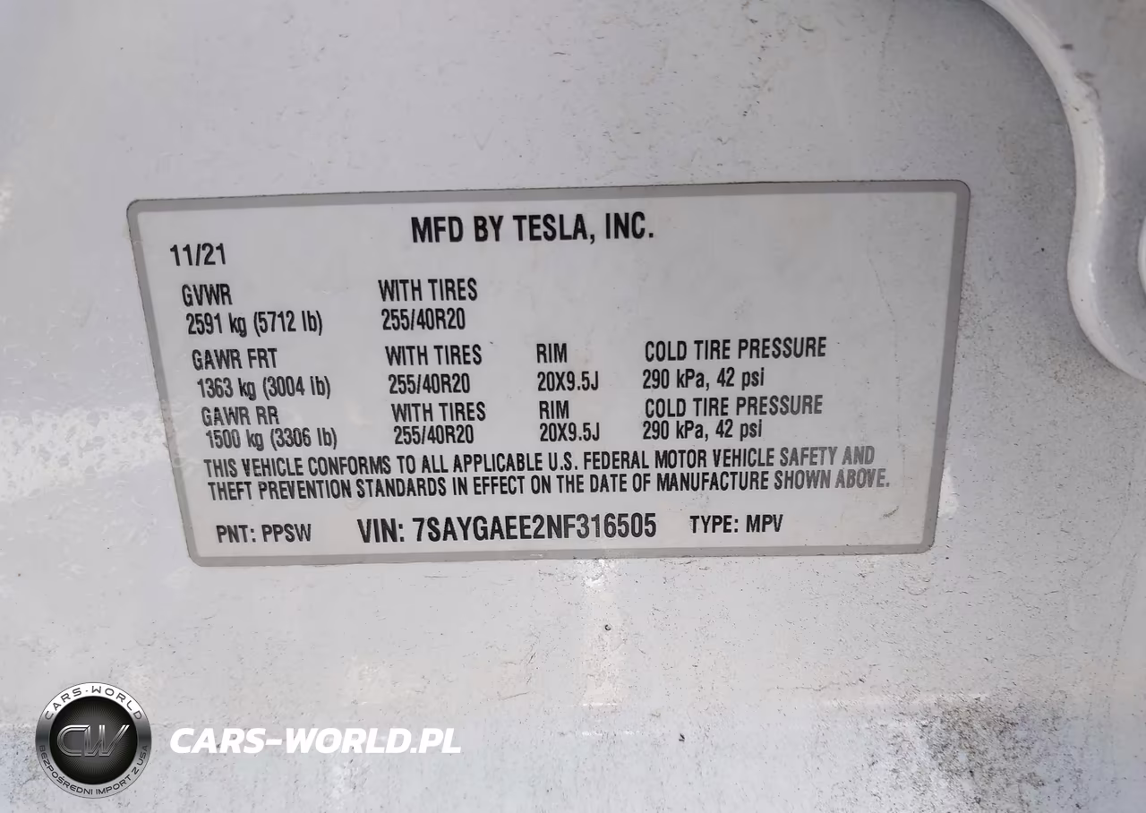 2022 Tesla Model Y Long Range Dual Motor All-Wheel Drive VIN:7SAYGAEE2NF316505 - 9