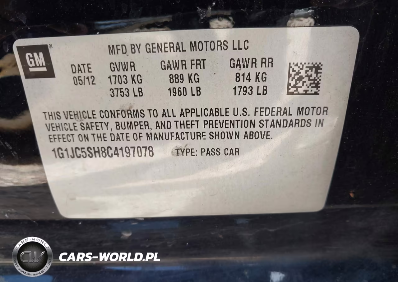 2012 Chevrolet Sonic 2Lt VIN:1G1JC5SH8C4197078 - 9
