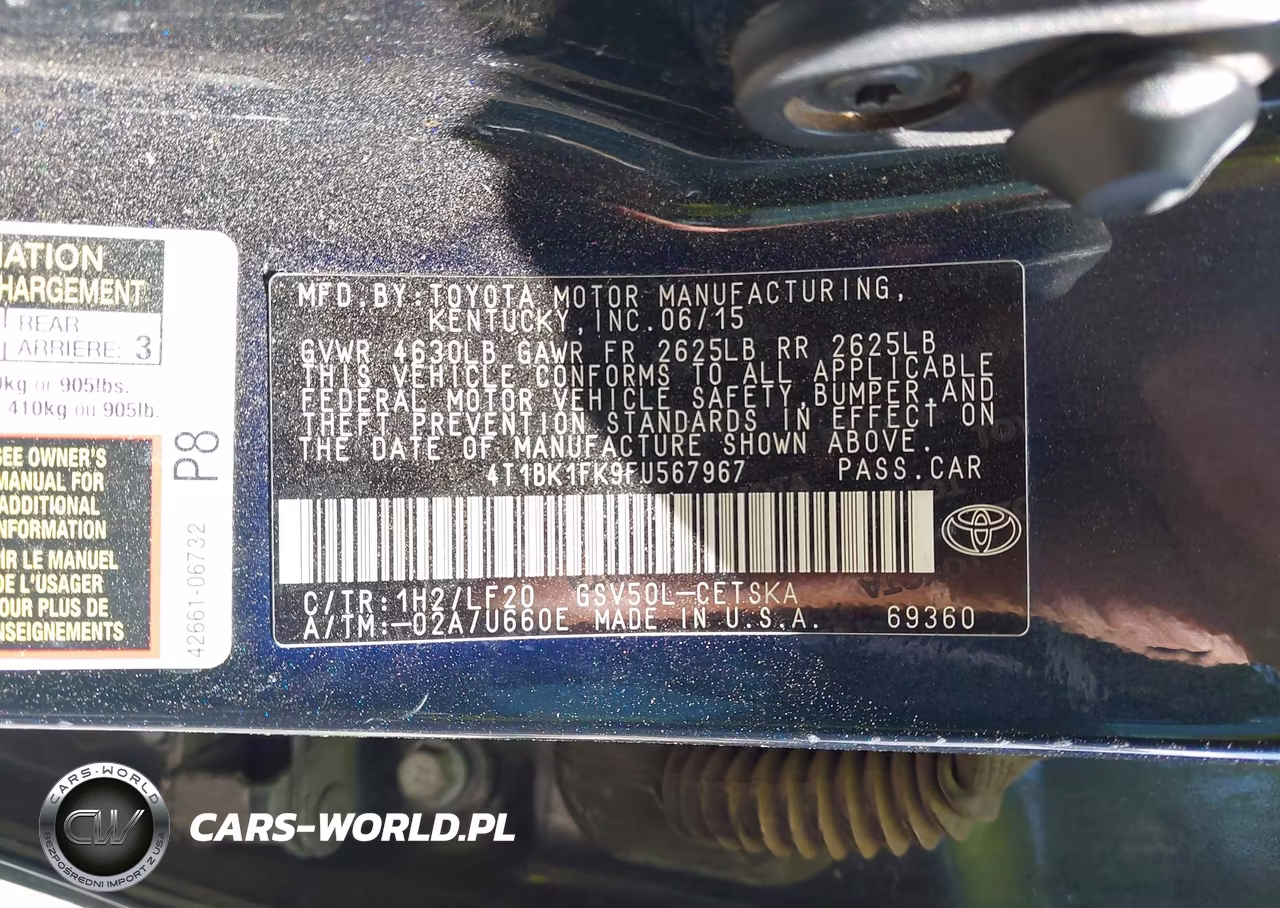 2015 Toyota Camry Xse V6 VIN:4T1BK1FK9FU567967 - 9