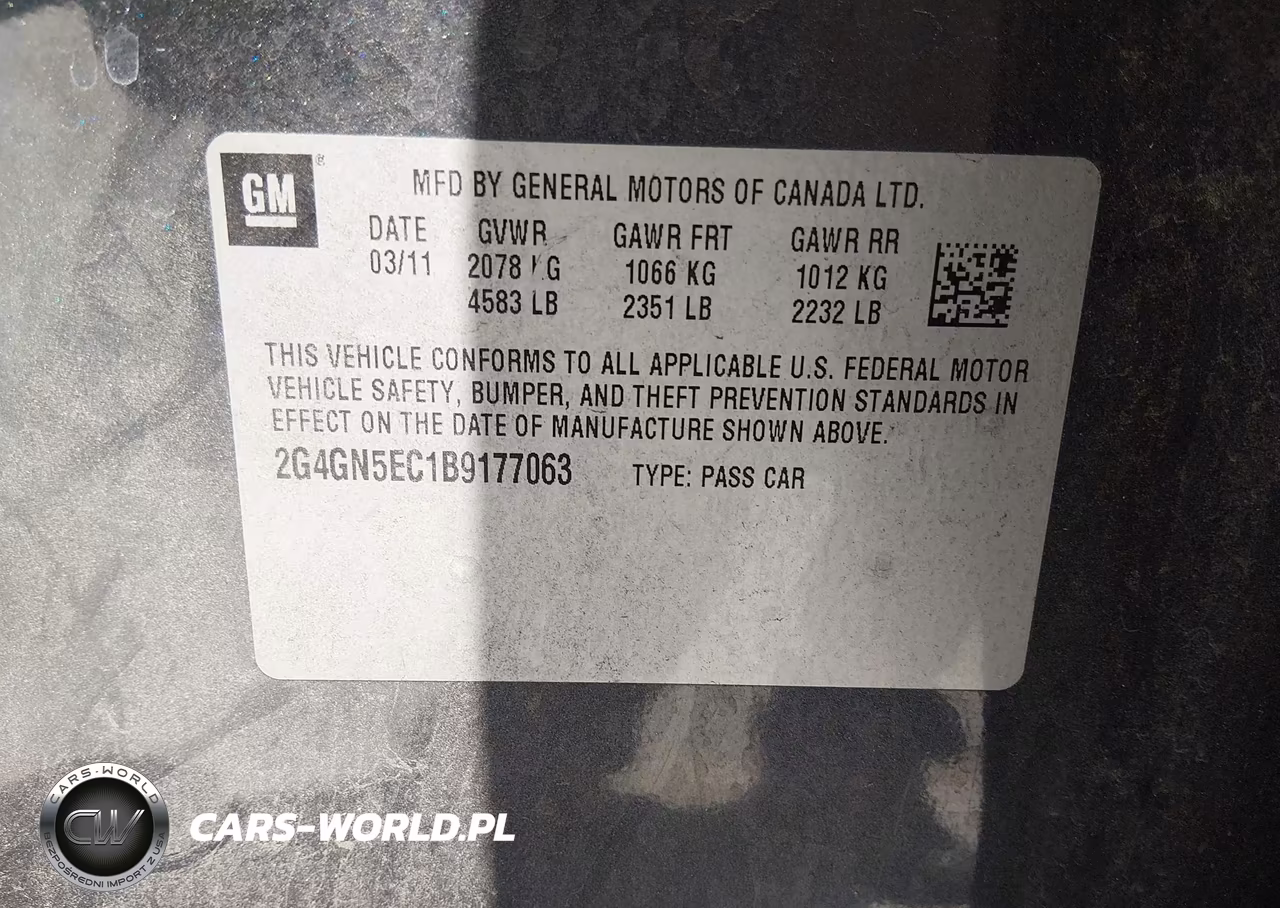2011 Buick Regal Cxl Oshawa VIN:2G4GN5EC1B9177063 - 9