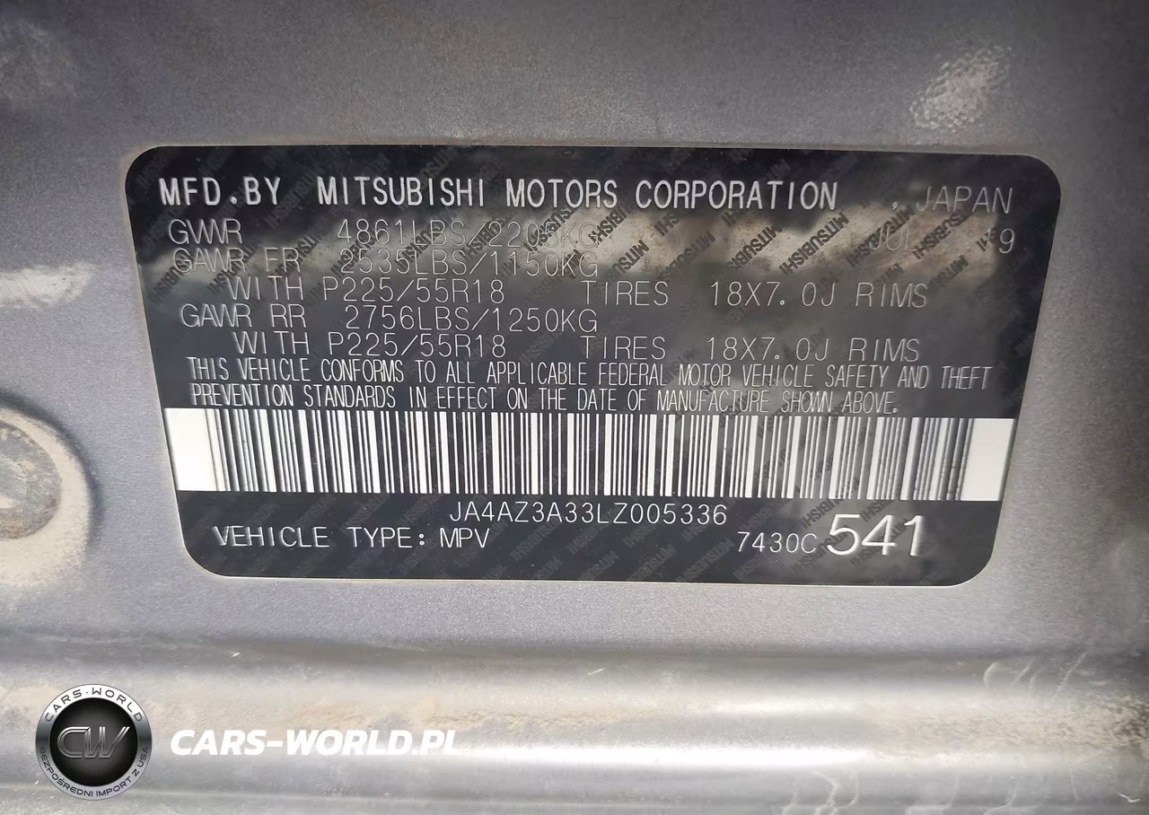2020 Mitsubishi Outlander Se 2.4 S-Awc VIN:JA4AZ3A33LZ005336 - 9