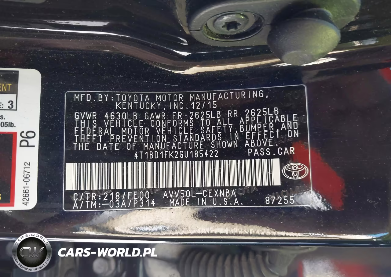 2016 Toyota Camry Hybrid Le VIN:4T1BD1FK2GU185422 - 9
