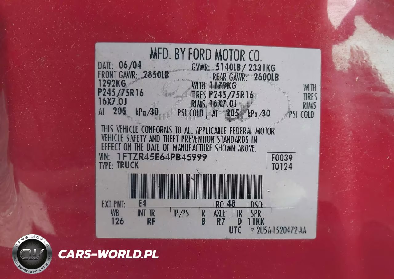 2004 Ford Ranger Edge-Tremor-Xlt VIN:1FTZR45E64PB45999 - 9