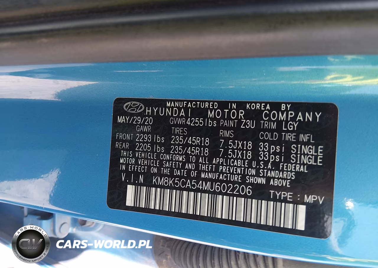 2021 Hyundai Kona Ultimate VIN:KM8K5CA54MU602206 - 9