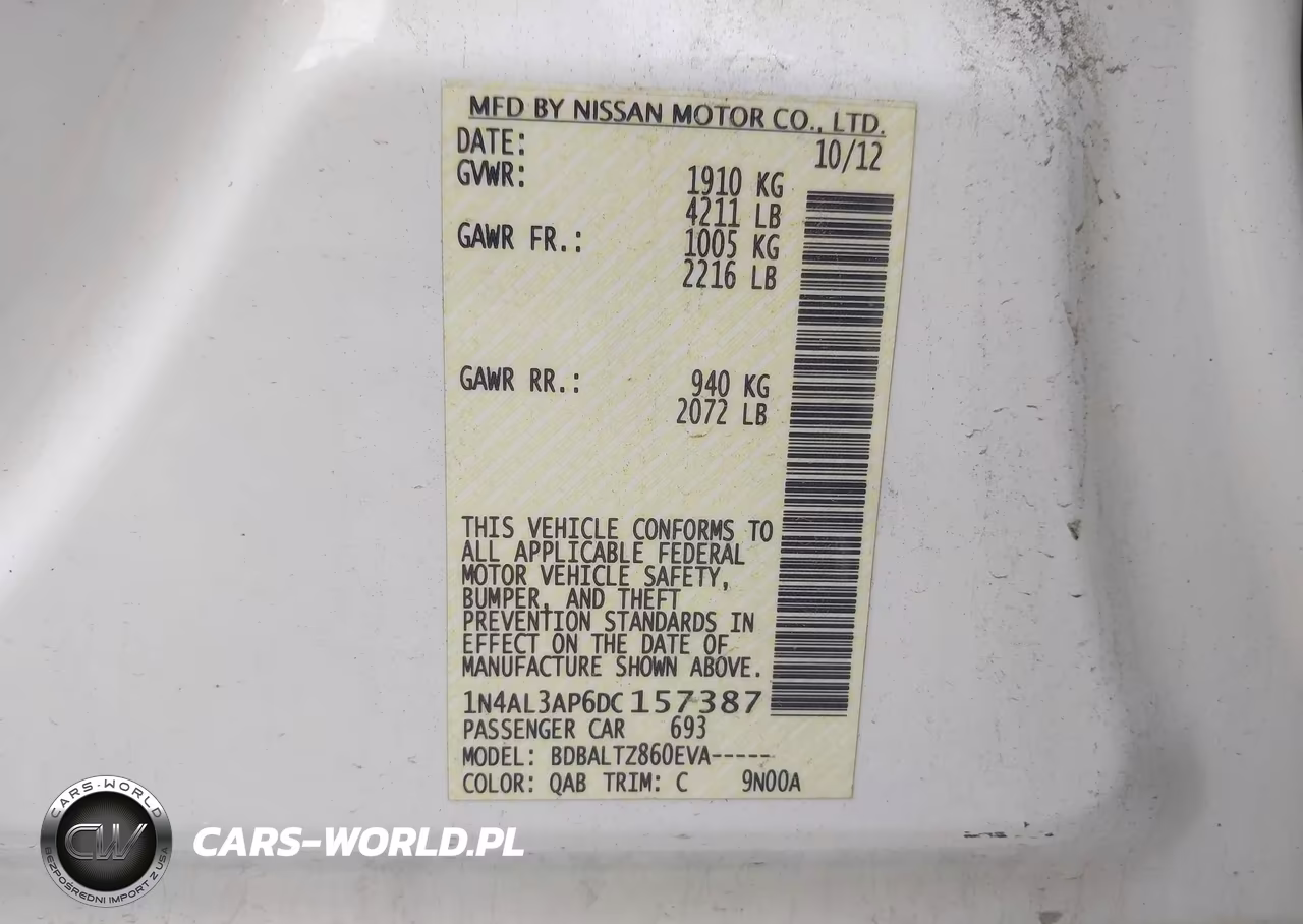 2013 Nissan Altima 2.5 Sv VIN:1N4AL3AP6DC157387 - 9