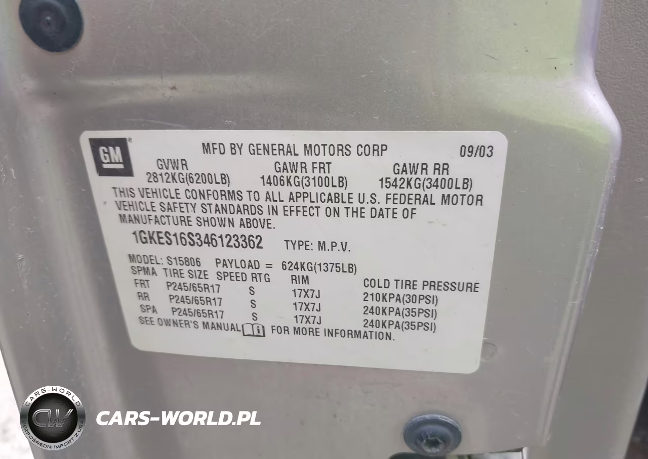 2004 GMC Envoy Xl Sle VIN:1GKES16S346123362 - 9