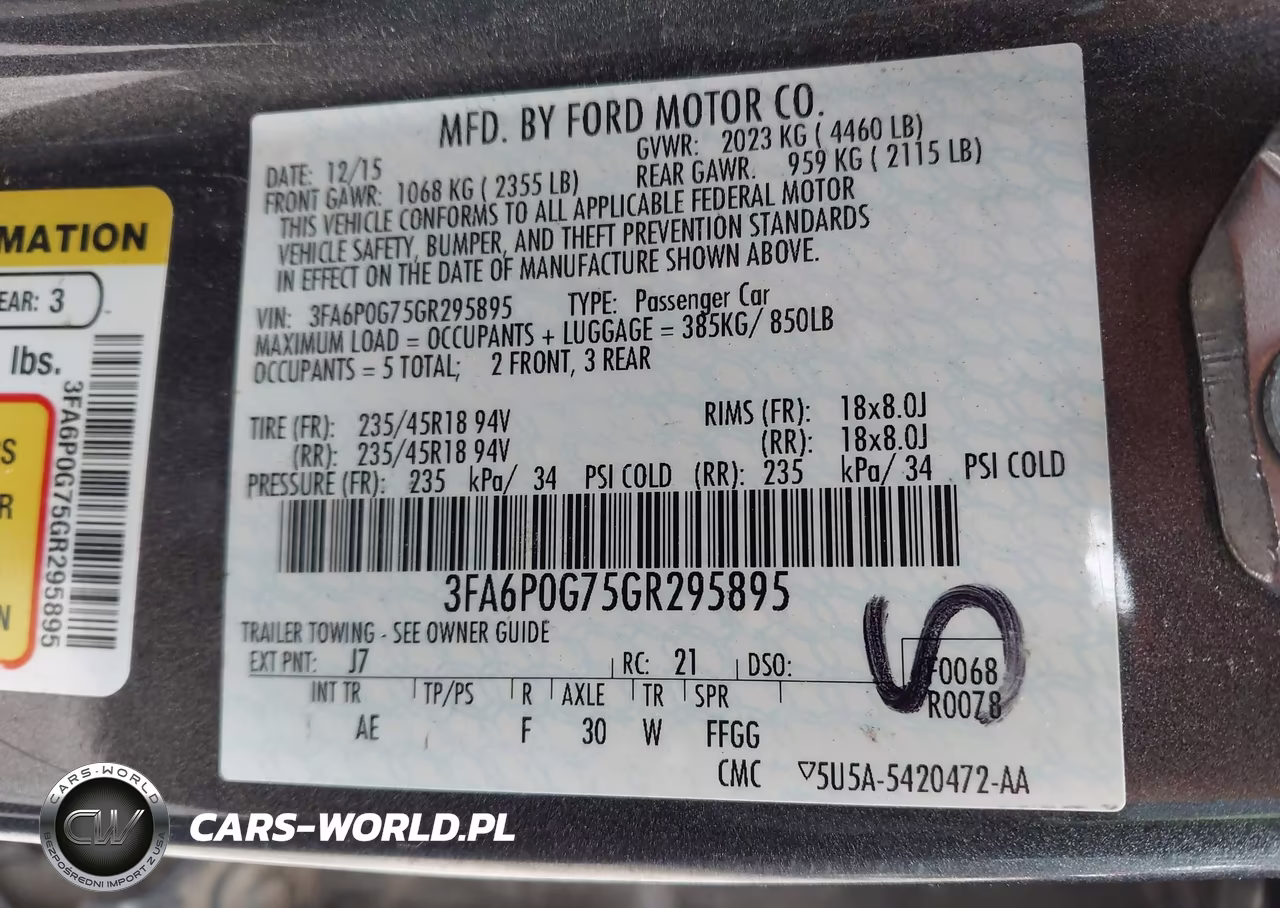 2016 Ford Fusion S VIN:3FA6P0G75GR295895 - 9