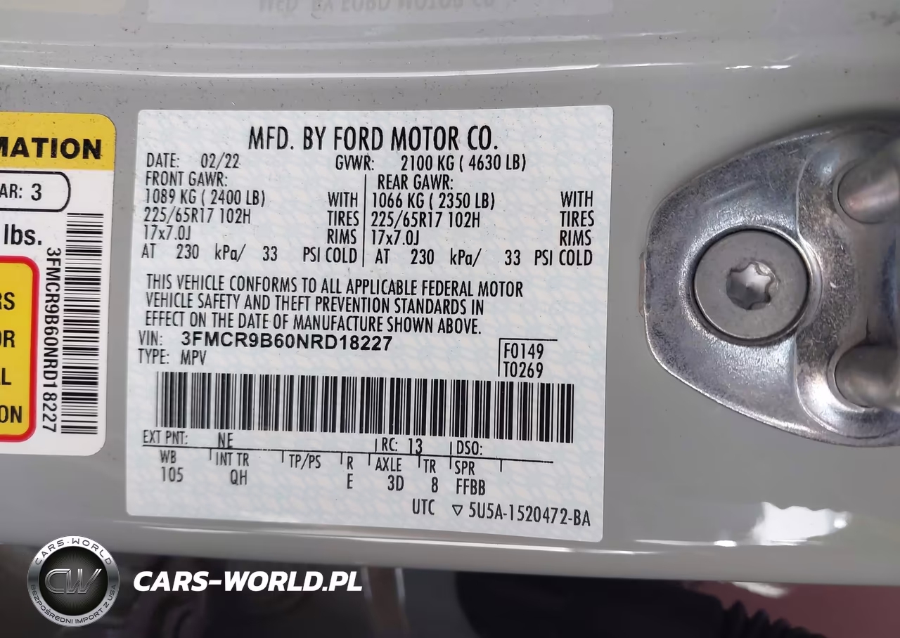 2022 Ford Bronco Sport Big Bend VIN:3FMCR9B60NRD18227 - 9