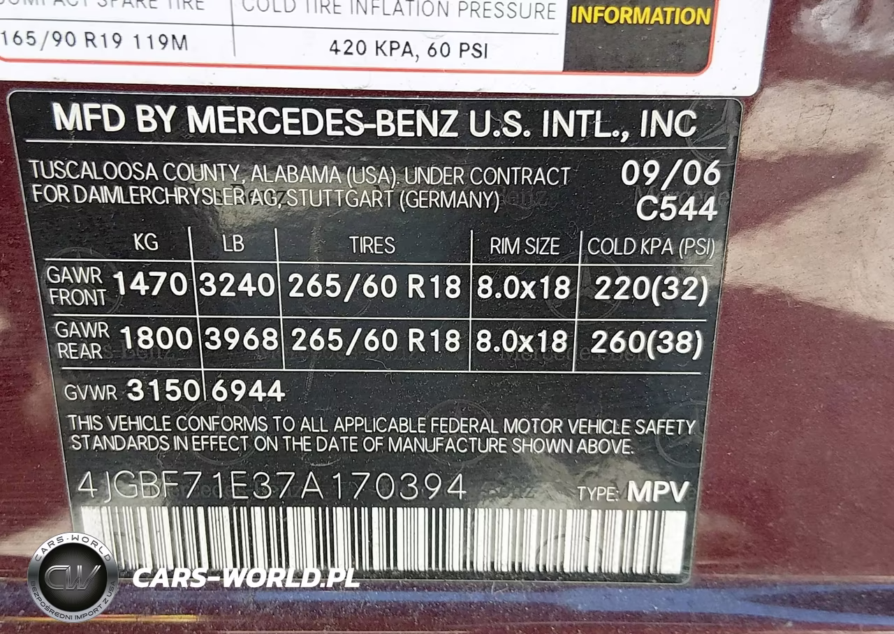 2007 Mercedes-Benz Gl 450 4Matic VIN:4JGBF71E37A170394 - 9