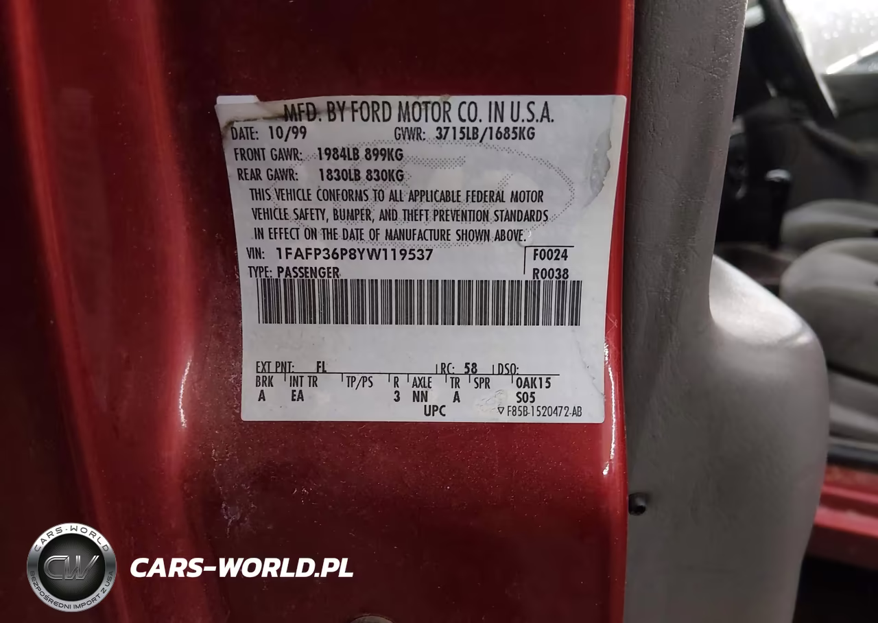 2000 Ford Focus Se VIN:1FAFP36P8YW119537 - 9