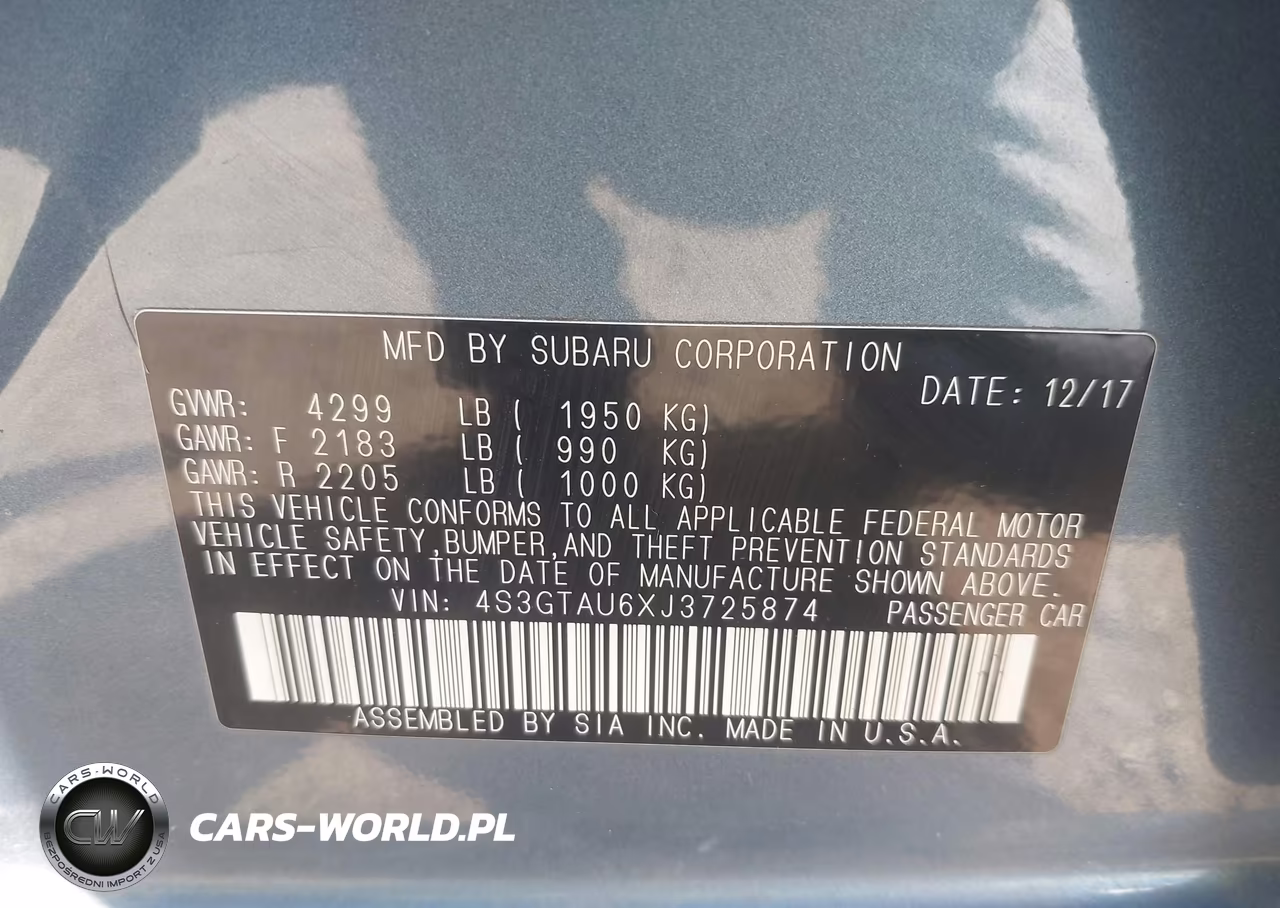 2018 Subaru Impreza 2.0I Limited VIN:4S3GTAU6XJ3725874 - 9