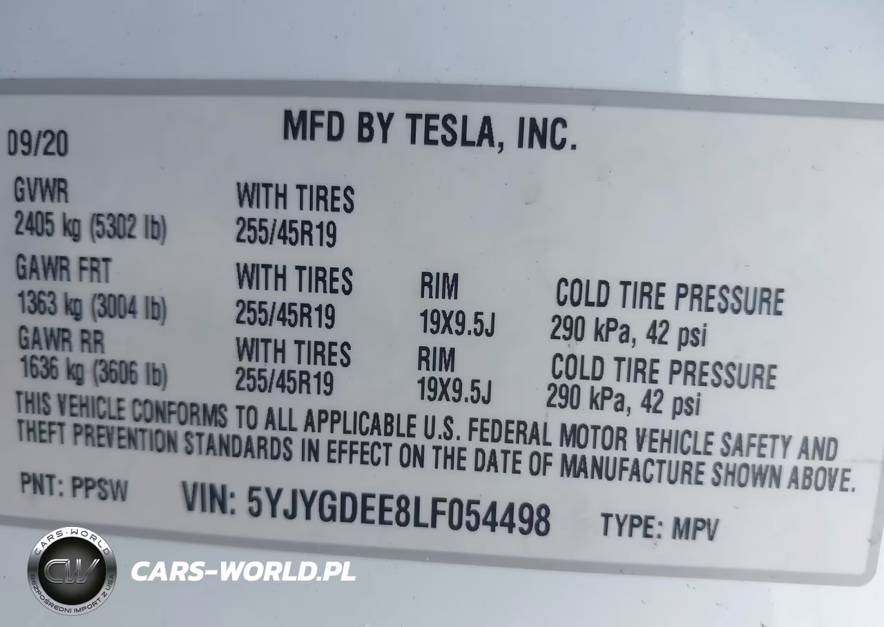 2020 Tesla Model Y Long Range Dual Motor All-Wheel Drive VIN:5YJYGDEE8LF054498 - 9