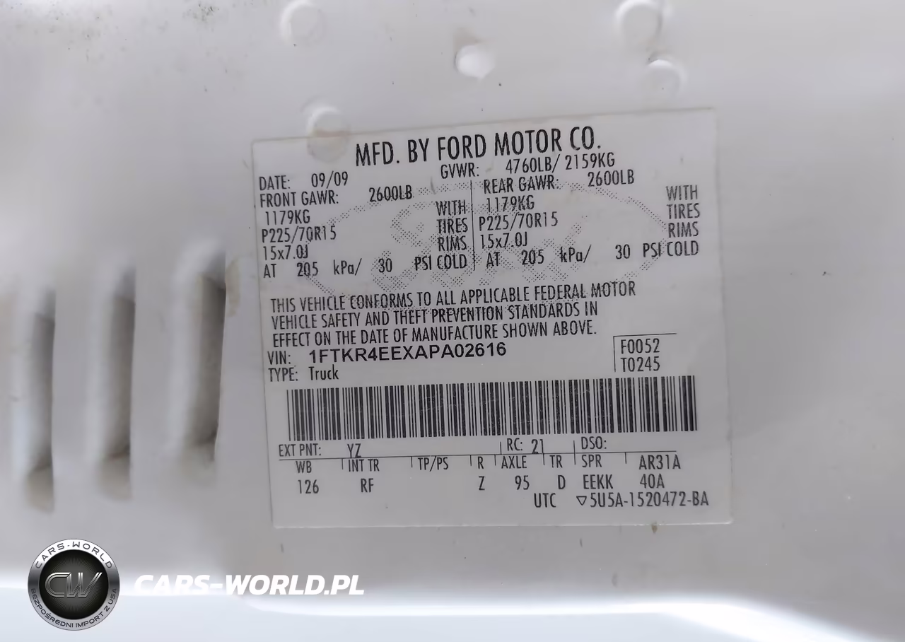 2010 Ford Ranger Sport-Xlt VIN:1FTKR4EEXAPA02616 - 9