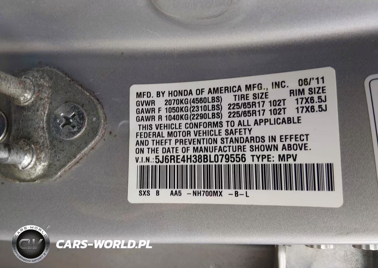 2011 Honda Cr-V Lx VIN:5J6RE4H38BL079556 - 9