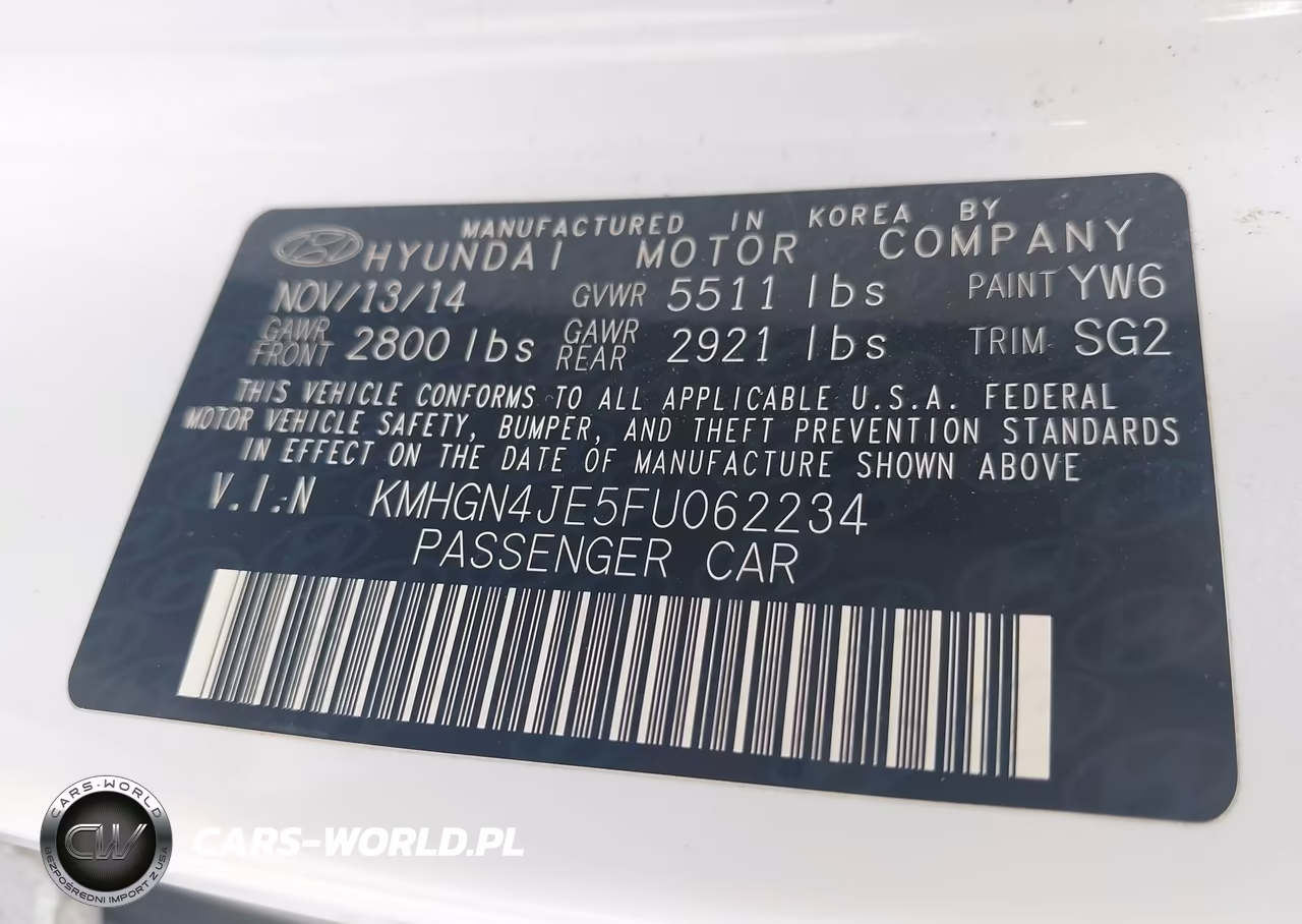 2015 Hyundai Genesis 3.8 VIN:KMHGN4JE5FU062234 - 9