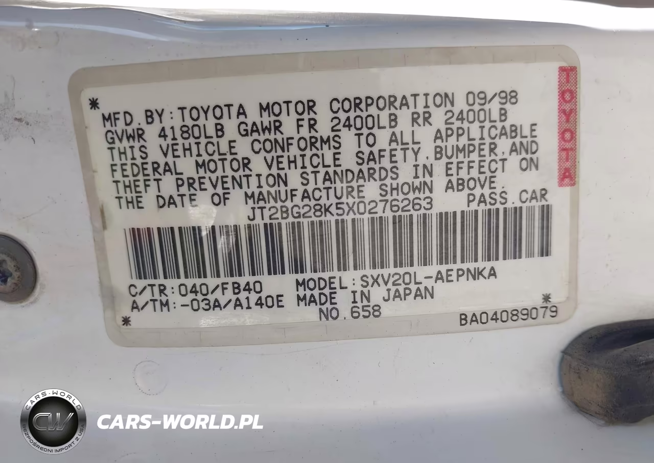 1999 Toyota Camry Le VIN:JT2BG28K5X0276263 - 9