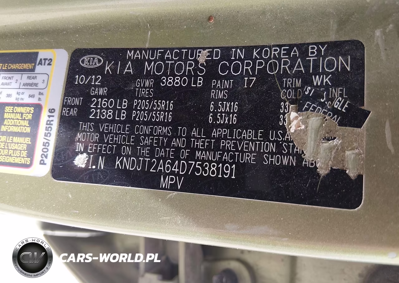 2013 Kia Soul + VIN:KNDJT2A64D7538191 - 9