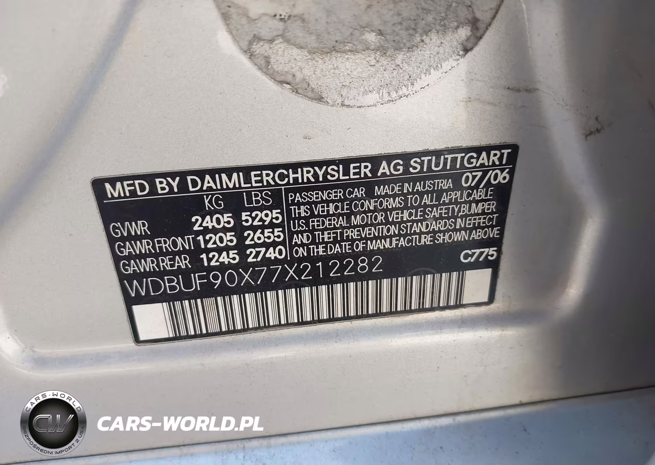 2007 Mercedes-Benz E 550 4Matic VIN:WDBUF90X77X212282 - 9