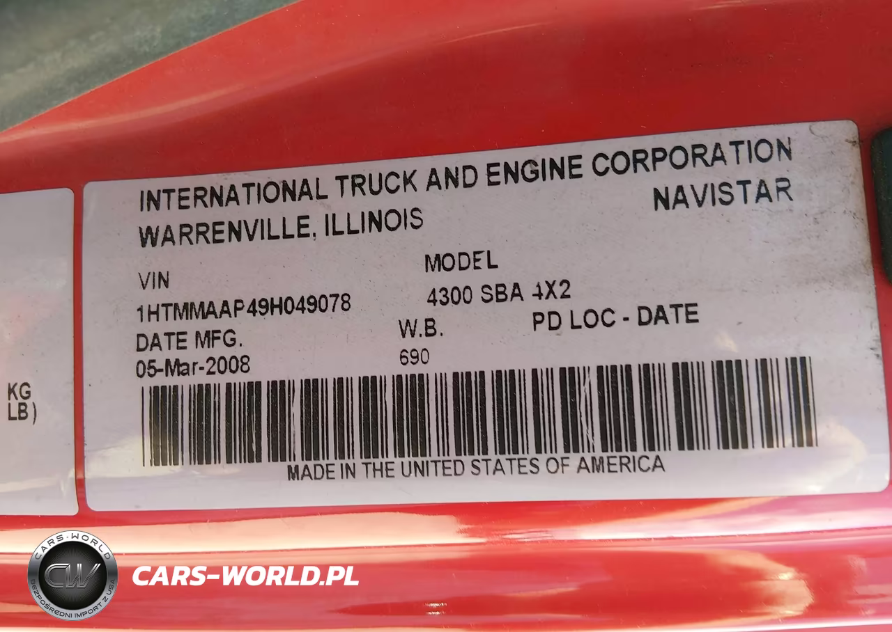 2009 International 4000 4300 VIN:1HTMMAAP49H049078 - 4
