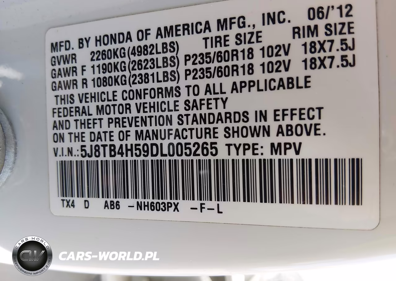 2013 Acura Rdx VIN:5J8TB4H59DL005265 - 9