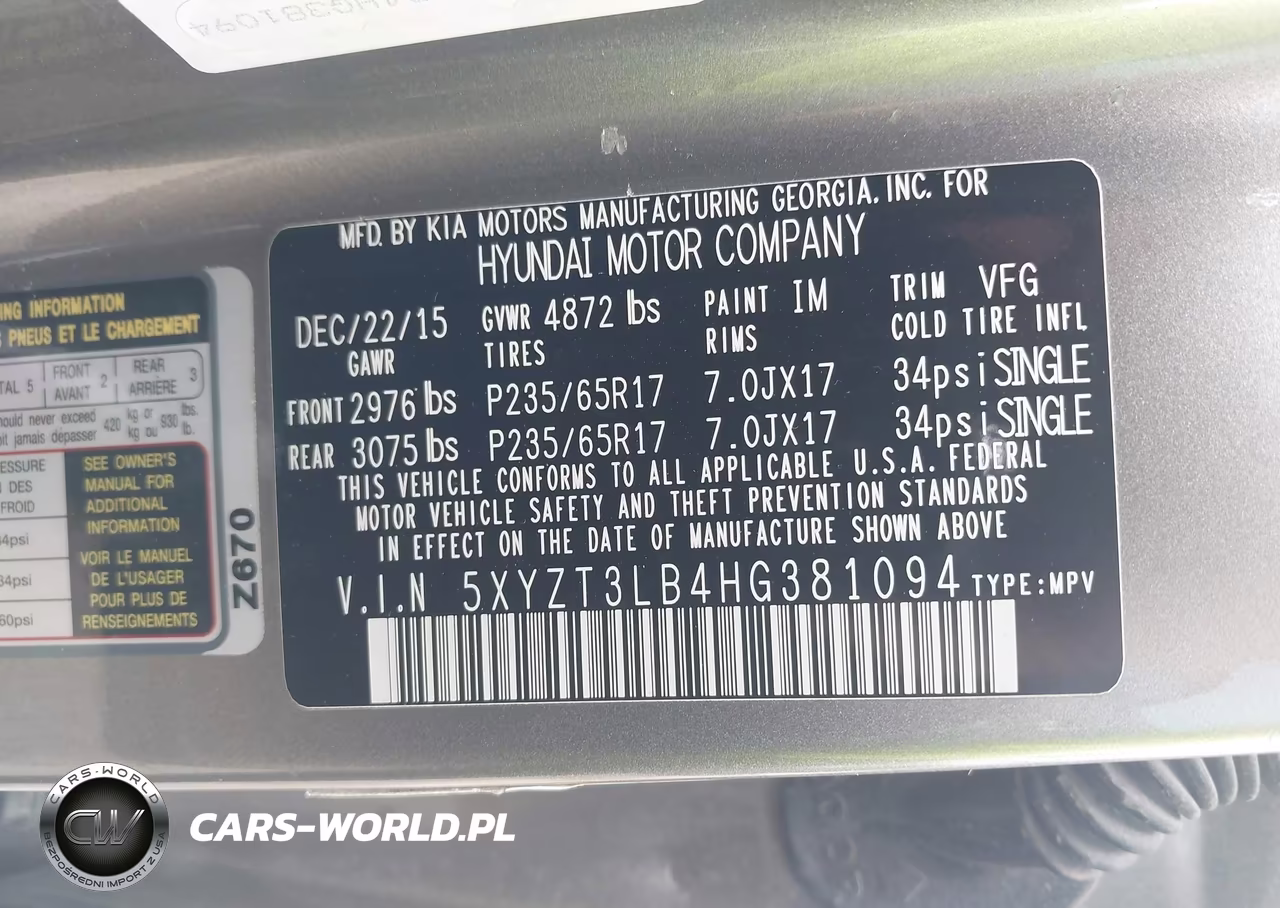 2017 Hyundai Santa Fe Sport 2.4L VIN:5XYZT3LB4HG381094 - 9
