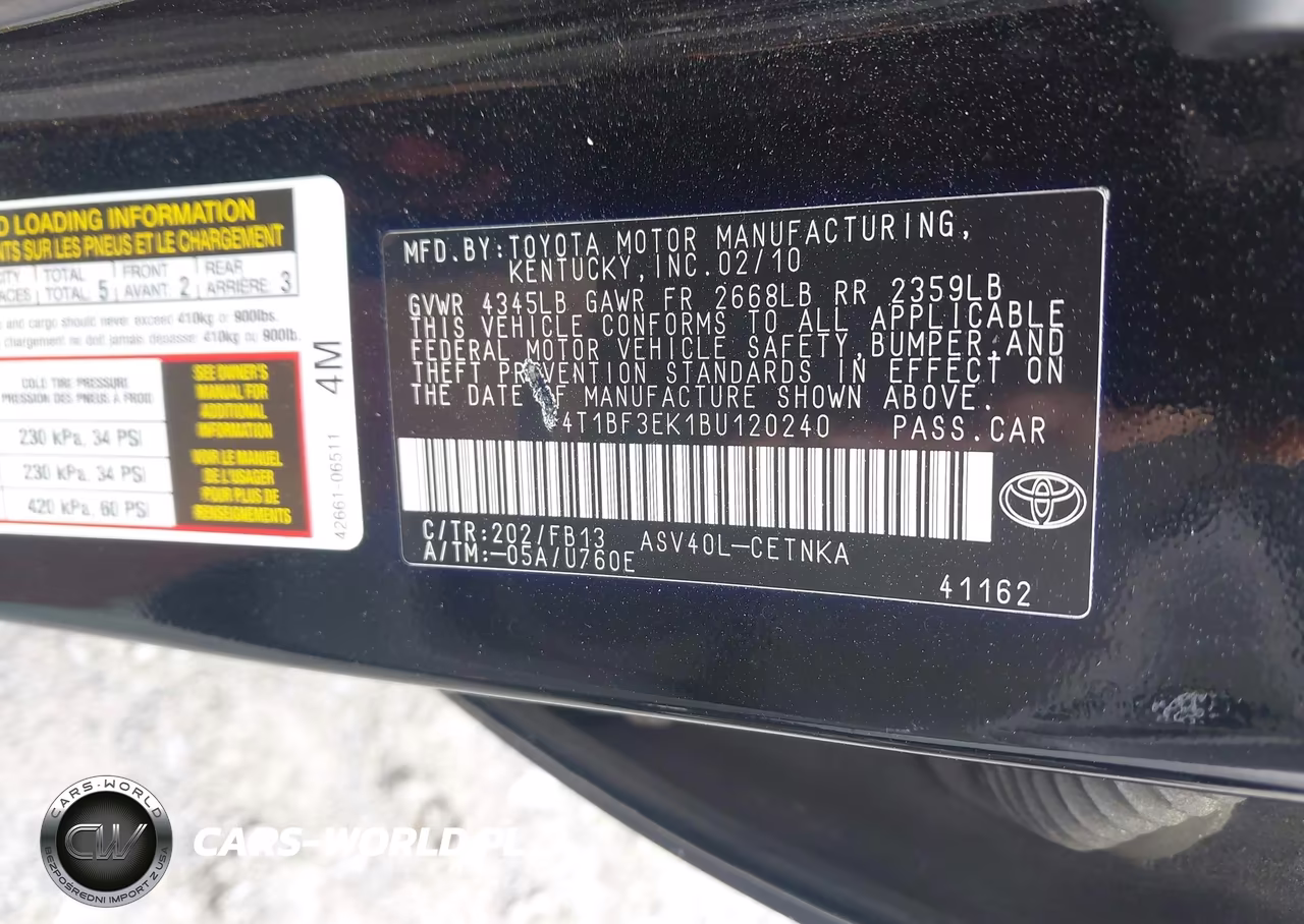 2011 Toyota Camry Le VIN:4T1BF3EK1BU120240 - 9
