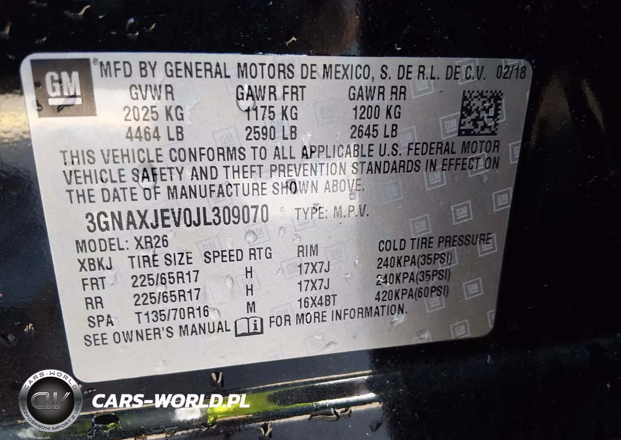 2018 Chevrolet Equinox Lt VIN:3GNAXJEV0JL309070 - 9