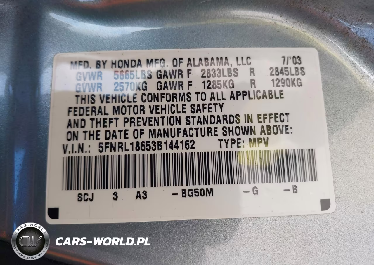 2003 Honda Odyssey Ex VIN:5FNRL18653B144162 - 9