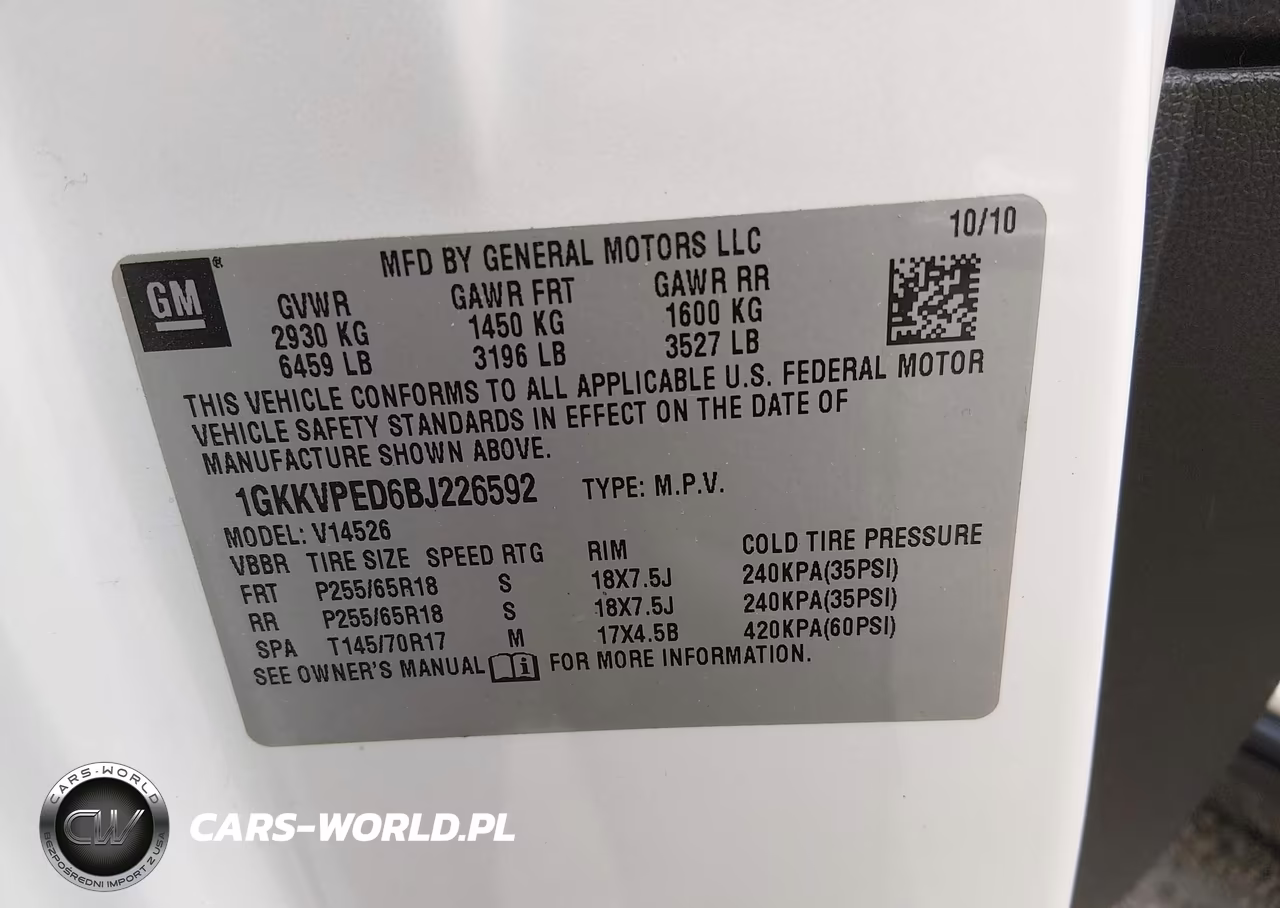 2011 GMC Acadia Sle VIN:1GKKVPED6BJ226592 - 9