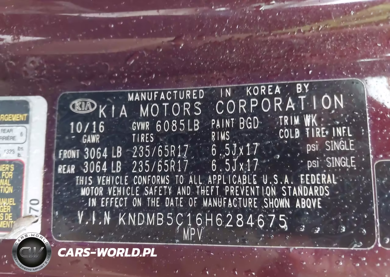 2017 Kia Sedona Lx VIN:KNDMB5C16H6284675 - 9
