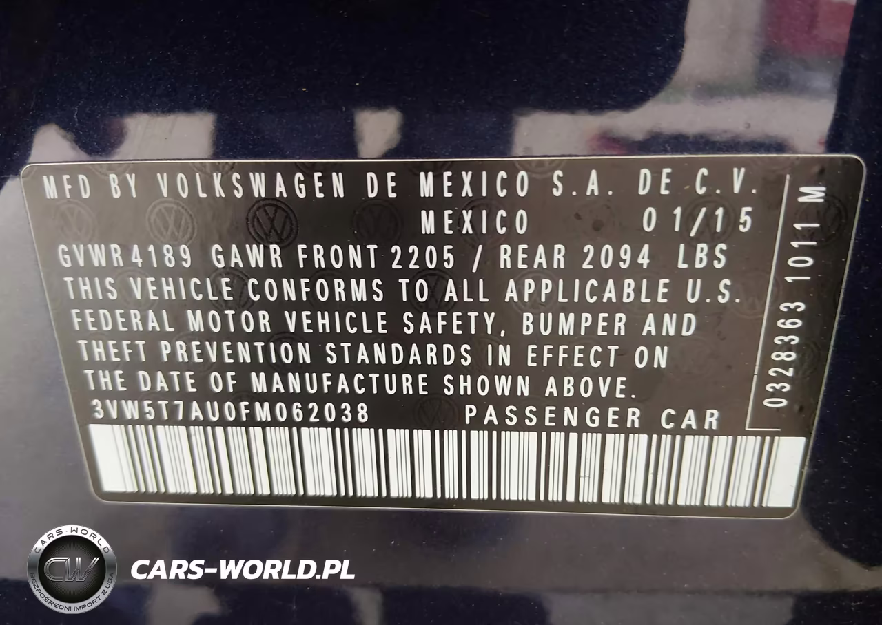2015 Volkswagen Golf Gti 2.0T S 4-Door VIN:3VW5T7AU0FM062038 - 9