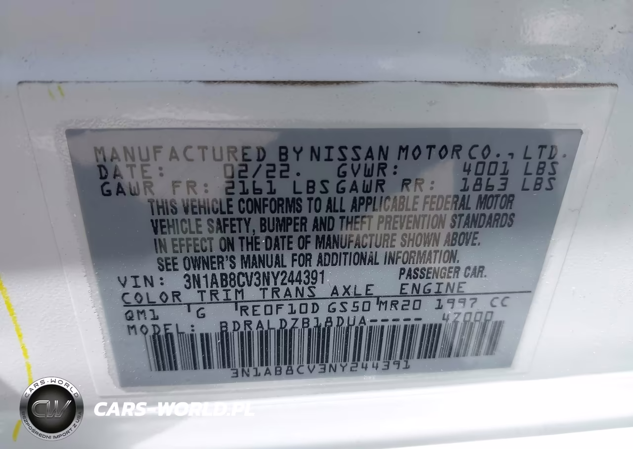 2022 Nissan Sentra Sv Xtronic Cvt VIN:3N1AB8CV3NY244391 - 9