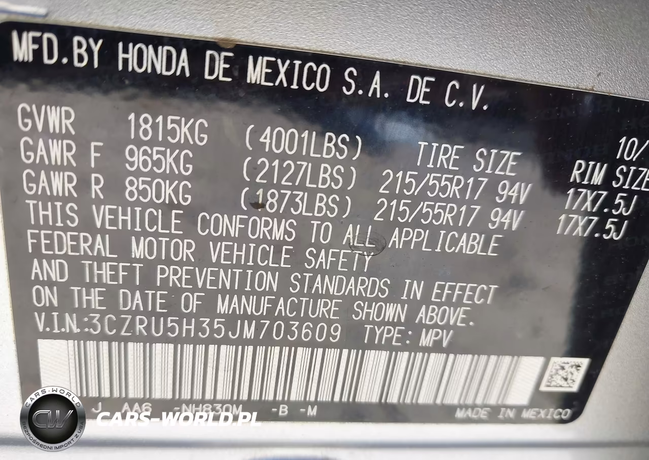 2018 Honda Hr-V Lx VIN:3CZRU5H35JM703609 - 9
