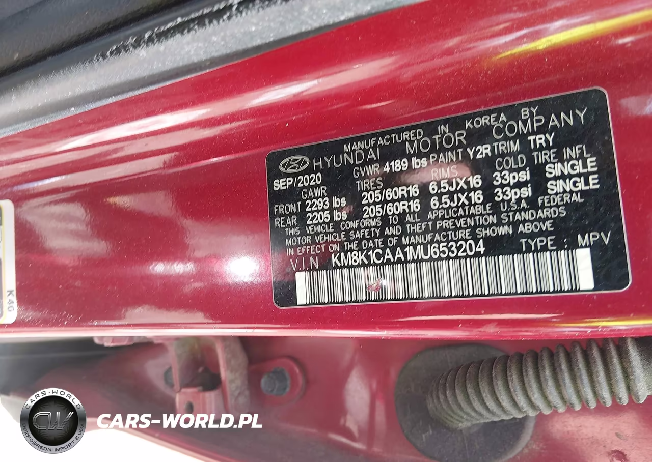 2021 Hyundai Kona Se VIN:KM8K1CAA1MU653204 - 9
