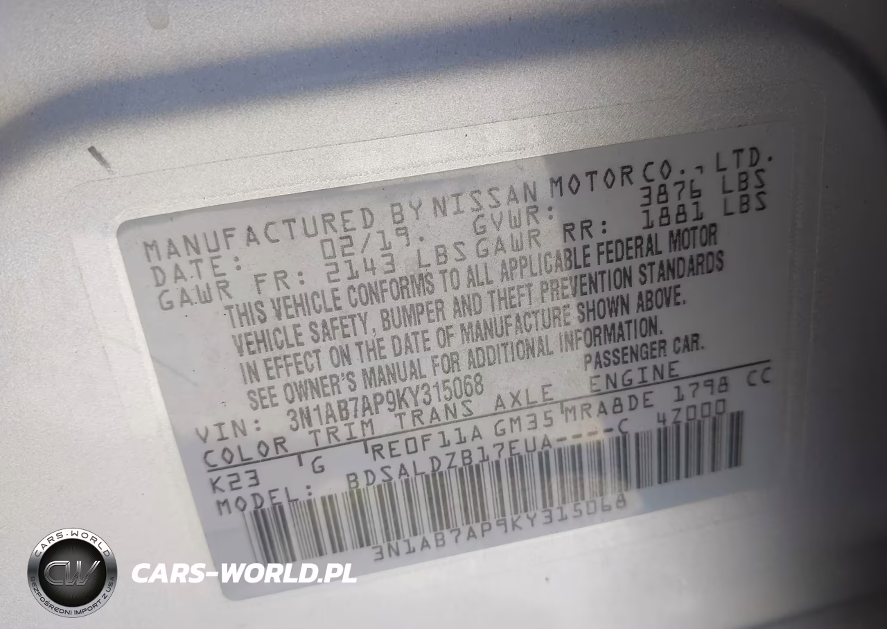 2019 Nissan Sentra Sv VIN:3N1AB7AP9KY315068 - 9