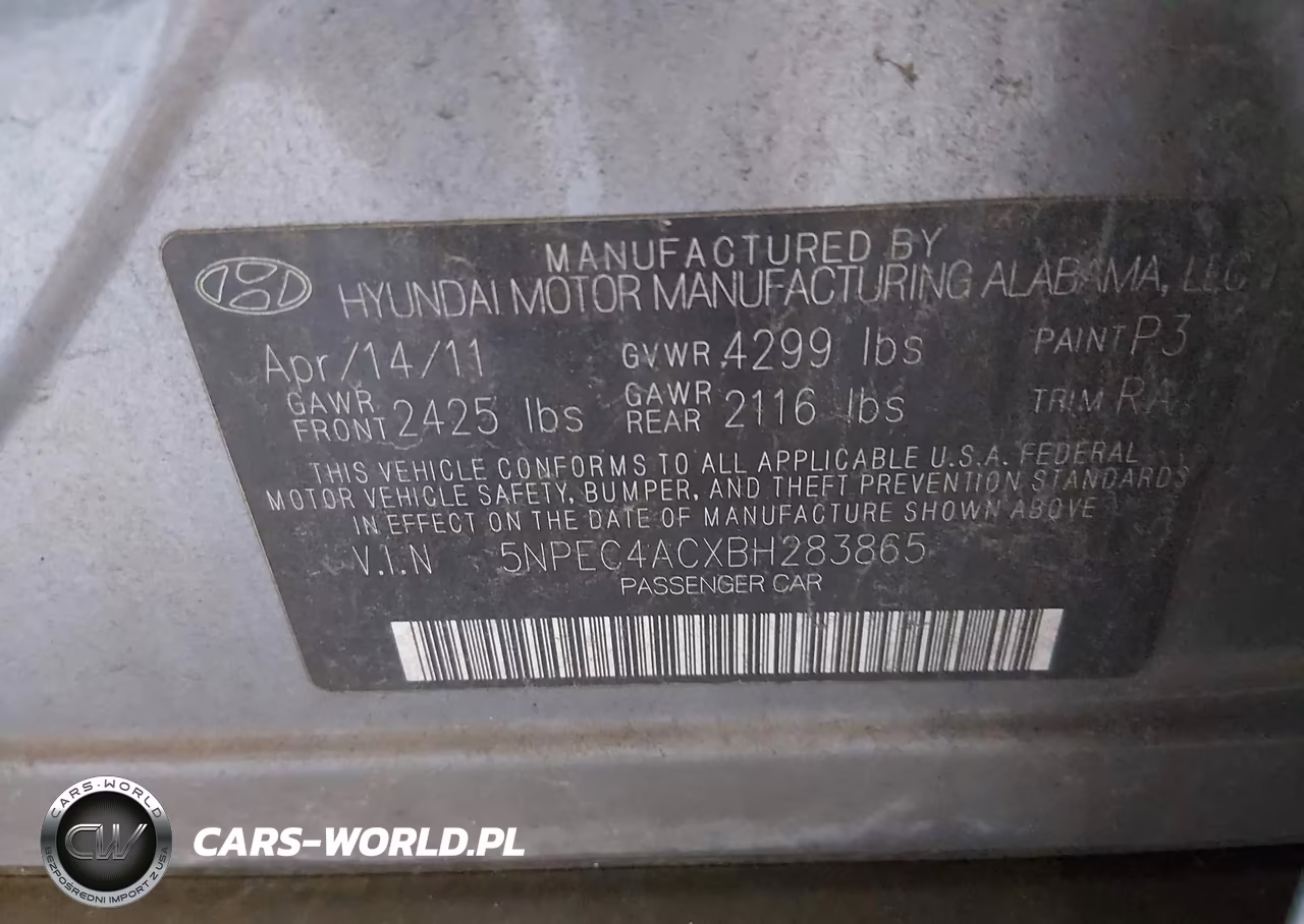 2011 Hyundai Sonata Se VIN:5NPEC4ACXBH283865 - 9
