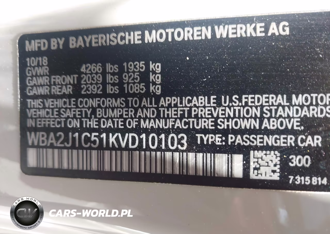 2019 BMW 230I VIN:WBA2J1C51KVD10103 - 9