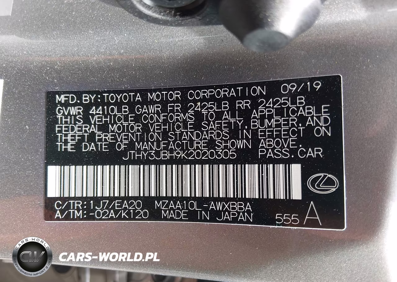 2019 Lexus Ux 200 VIN:JTHY3JBH9K2020305 - 9