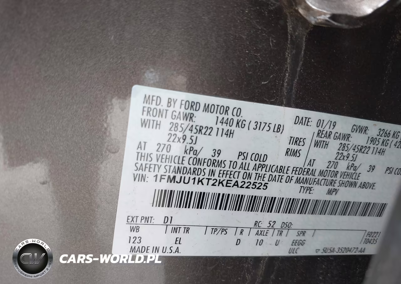 2019 Ford Expedition Limited VIN:1FMJU1KT2KEA22525 - 9