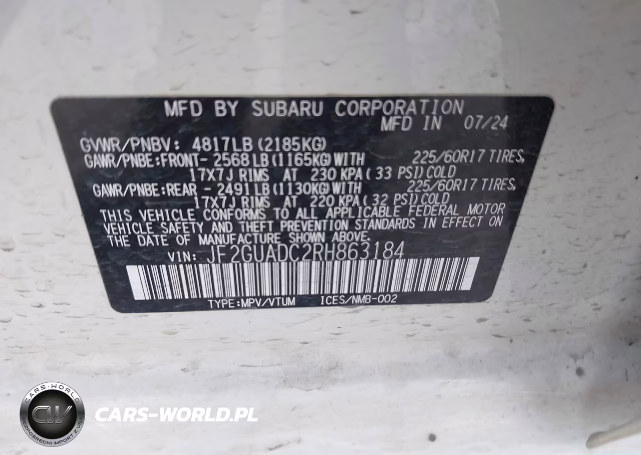 2024 Subaru Crosstrek Premium VIN:JF2GUADC2RH863184 - 9